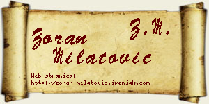 Zoran Milatović vizit kartica